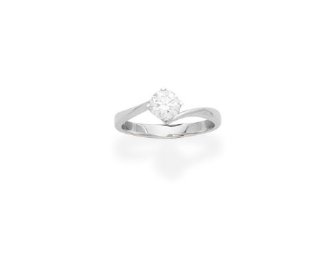 DIAMOND SINGLE-STONE RINGSet with a brilliant-cut diamond, diamond approx. 0.50ct, ring size approx. K½Lot to be sold without