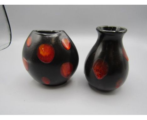 Poole pottery vases 11cm tall