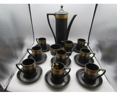 Portmeirion 'Greek key' tea set for 8