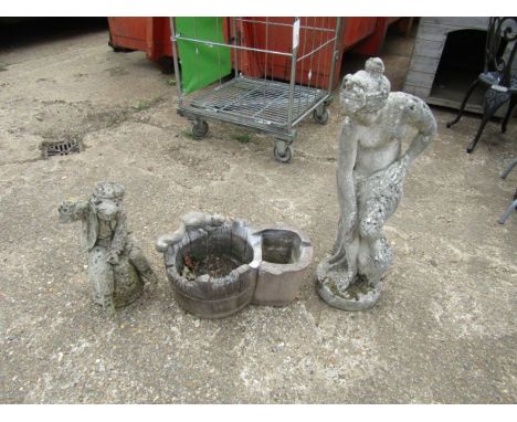 Garden statues and planter/water feature 