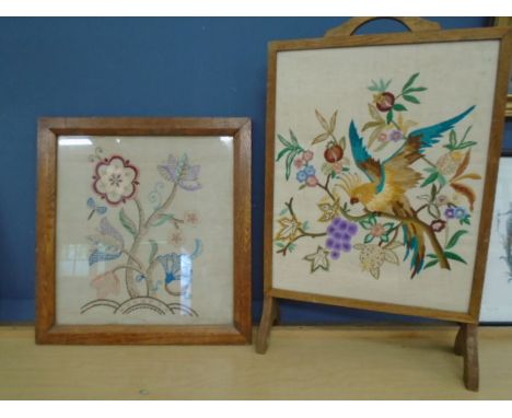 Tapestry fire screen and picture