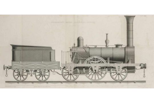 Technik - Eisenbahn - - Stephenson, Robert. Description of the patent ...