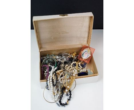 Selection of miscellaneous costume jewellery in a Christian Dior box 