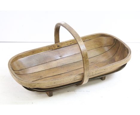 Large vintage hazelwood trug, 64cm long