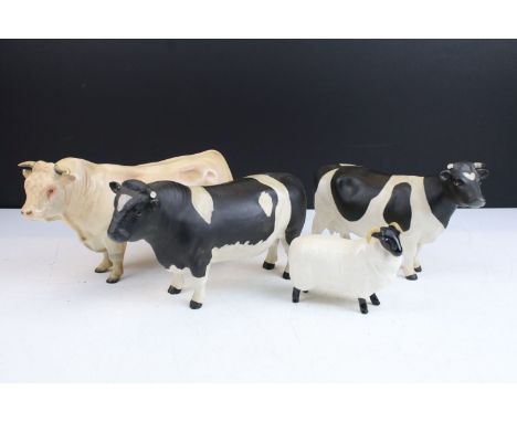 Beswick pair of matt ceramic cows, Champion Coddington Hilt Bar and Ch Claybury Leegwater examples together with Beswick blac