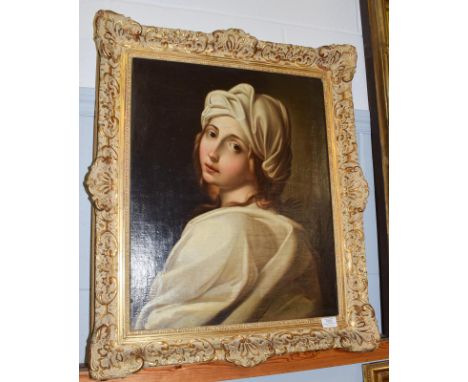 After Guido Reni (1575-1642) Italian, portrait of a Beatrice Cenci, oil on canvas, 58.5cm by 47.5cm 