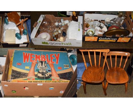 A quantity of decorative ceramics, glass and ornamental items including a jewellery box and contents, Wade whimsies, a Beleek
