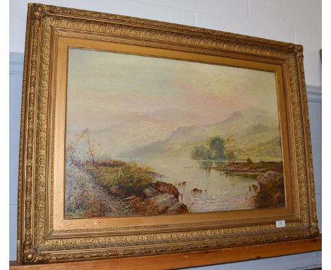 R*E*Wilkinson (19th century), ''On Windermere Lake, Westmorland'', signed, signed, inscribed and dated 1821 verso, oil on can