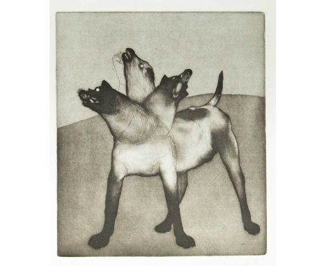 Karl WESCHKE (1925-2005) Cerberus, 1994 Etching, signed, titled and numbered A/P III/V, plate size 27 x 23cm, framed 53 x 47.