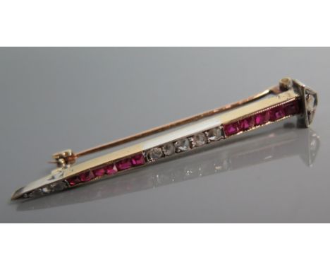A Ruby and Diamond Brooch, 45 mm