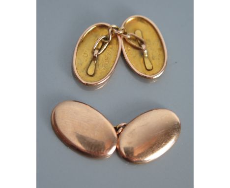 A Pair of 9ct Gold Cufflinks, 1910