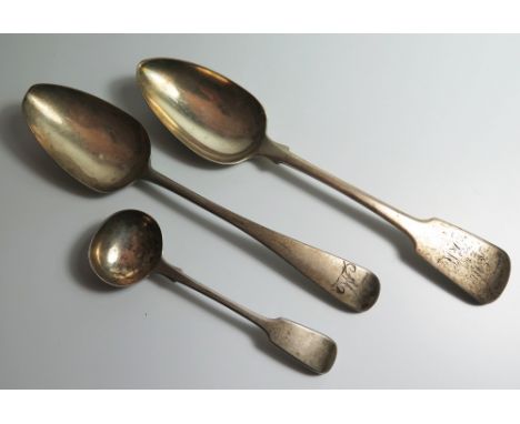 A George III Silver Table Spoon Exeter 1807 William Woodman, George IV Silver Table Spoon Exeter 1821 Isaac Parkin and Victor