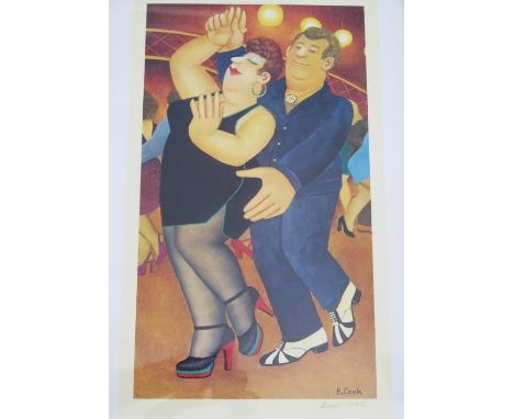 Beryl Cook, Print of a dancing couple, Published by Alexander Gallery Publications Ltd. Bristol, 53x31cm, F&G, Blind stamped 