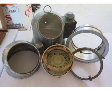 A Sestrel Maritime Compass and casings, with P&O Shipping Ashtray