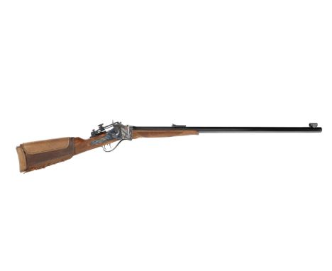 A .45-70 Sharps carbine by Pedersoli, no. SH10763The receiver, hammer and trigger-guard colour-hardened, double set trigger, 