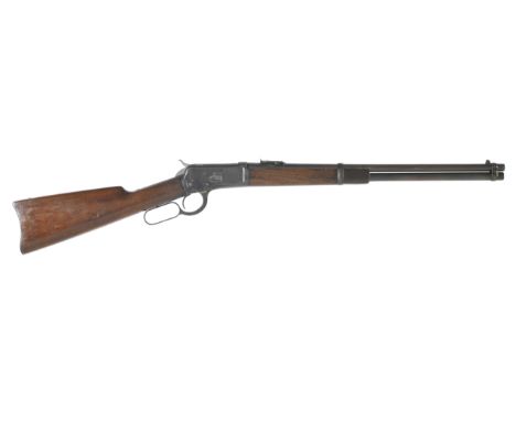 A deactivated 44-40 'Model 1892' lever-action saddle-ring carbine by Winchester, no. 44798With some moving parts, reblued act