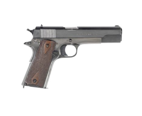 A deactivated .45 (ACP) 'Model 1911 U.S. Army' semi-automatic pistol by Colt, no.21092Blued finish, the left side of the slid