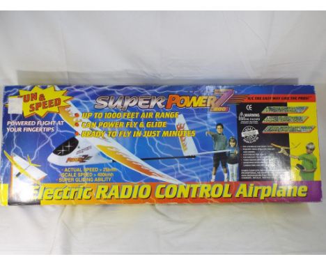 Super Power Z200 electric radio controlled airplane, in good box, item good condition (unchecked)  This lot MUST be paid for 