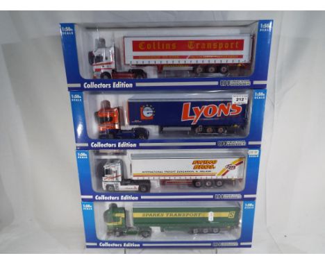 Universal Hobbies - 4 diecast 1:50 scale diecast models, Scania Collectors Edition, Collins, Sparks, Ewing Bros and Lyons, al