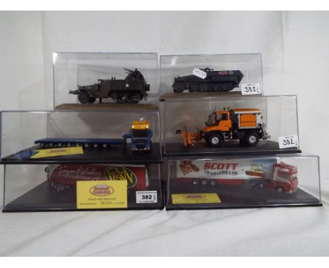 Diecast - Six boxed diecast model motor vehicles comprising three from the Oxford Haulage Company range produced in 1:76 scal