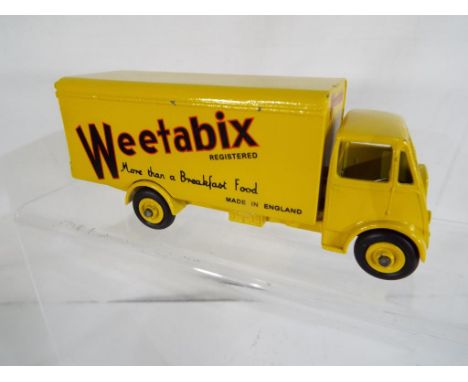 Dinky Toys - a Guy van Weetabix, # 514, 1st type cab with yellow cab, body and ridged hubs, excellent, (resprayed) unboxed - 