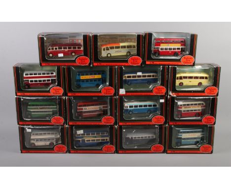 Fifteen 'Exclusive First Editions' die-cast buses, all boxed. To include Leyland Orion and Cavalier Coach 'Orange Luxury'.  