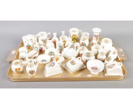 Thirty five pieces of assorted Crested ware. To include Grafton, W&amp;R, Gemma and Swan etc.  