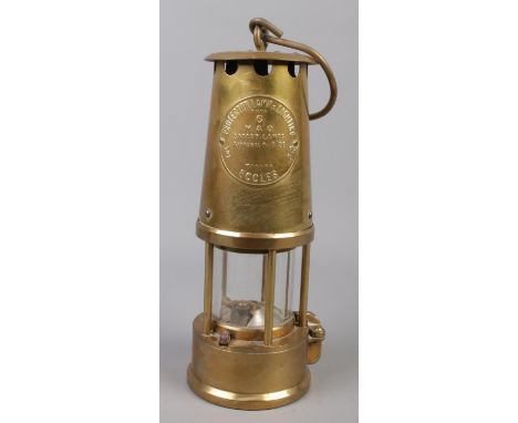 An Eccles Type 6 brass miners lamp by The Protector Lamp &amp; Lighting Co Ltd.  