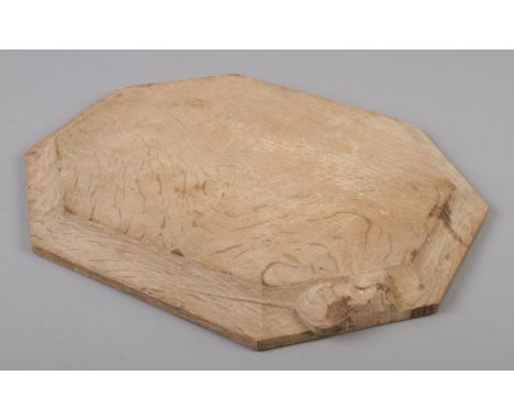 Robert 'Mouseman' Thompson, a carved oak cheese board with signature mouse.  