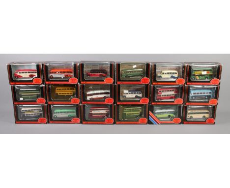 A large collection of Exclusive First Edition die-cast buses, all in boxes. To include Regent V and Grenadier Coach.  