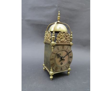 A late 19th/early 20th Century brass lantern clock 