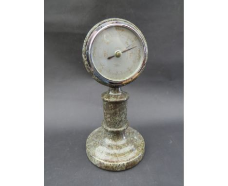 A marble cased Smiths barometer on marble base 