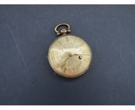 A silver pocket watch with silvered and engine turned Roman numerated chapter ring a/f 