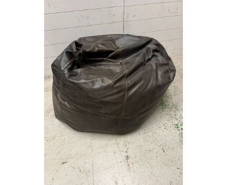 A patch work leather bean bag 