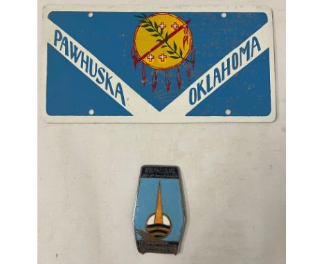Two enamel plaques 