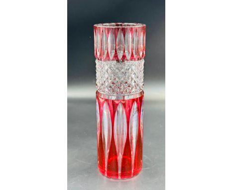 A Val Saint Lambert Roller crystal vase, signed to base 20cm H