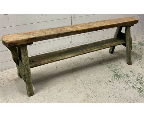 A singe rustic bench (H50cm W148cm D16cm)