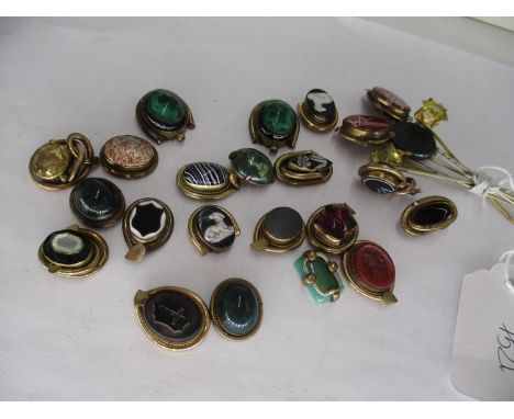 Collection of Victorian Stick Pins and Stick Pin Heads with Pins Removed 