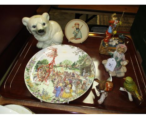 Goebel Money Bank, 2 Birds and Small Dish, along with Other Decorative Items 