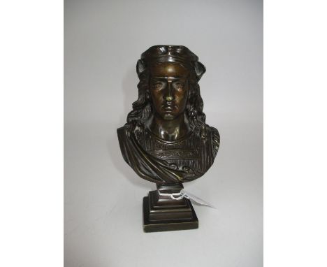Small Bronze Classical Bust, 16.5cm 