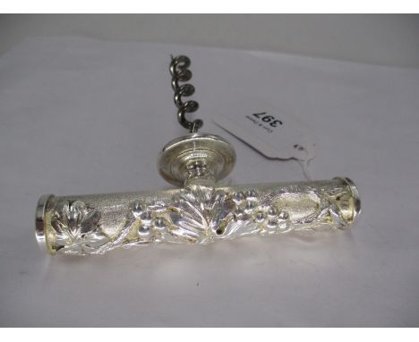 Silver Vine Moulded Handle Corkscrew by Grant MacDonald, London 1987 