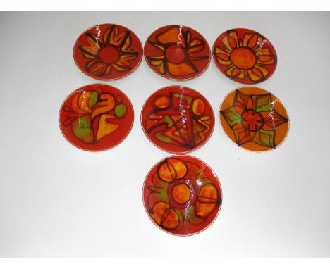 Seven Small Poole Pottery Dishes 