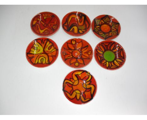 Seven Small Poole Pottery Dishes 