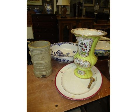 Victorian Moveable Block Works Battersea London, Victorian Vase, Basin and Ashet 