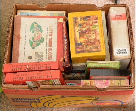 Miscellaneous boxed board games and jigsaws, early 20th c, to include&nbsp;a Harlesden Series Coronation Scot Railway game an