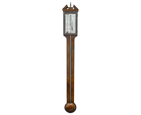 A Victorian mahogany cistern barometer, the silvered register inscribed J. Bregazzi, Derby, 95cm h  Good condition