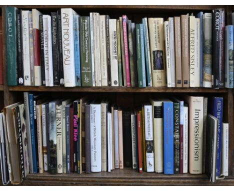 Books. Four shelves of art history reference, predominantly 19th c&nbsp;schools,&nbsp; including&nbsp;defective folio of Land