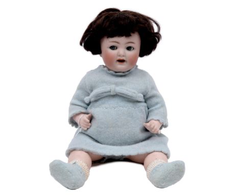 A Kammer &amp; Reinhardt 126 flirty eyed bisque head character doll, c1914, with flirty eyes and open mouth with upper teeth,