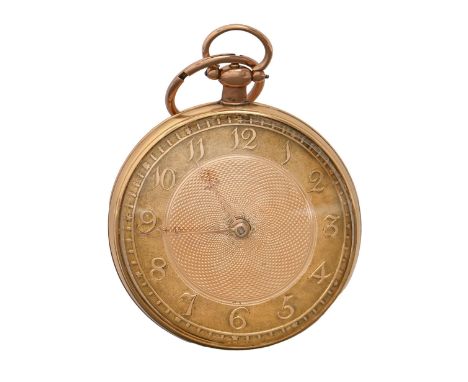An English 18ct gold verge watch, Joshua Sargent, Jermyn St, London, No 1507, with pierced and engraved balance cock and foot
