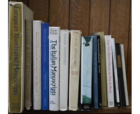 Books. Half a shelf of illuminated manuscript and paleography reference, early 20th c and later, including Alexander (J.J.G.)
